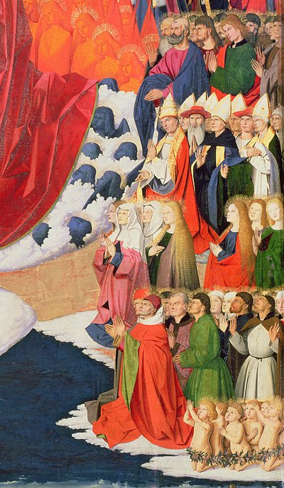 Die Krönung der Jungfrau, vollendet 1454 (Detail) von Enguerrand Quarton